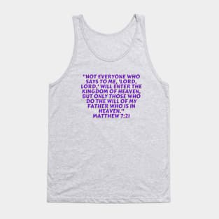 Bible Verse Matthew 7:21 Tank Top